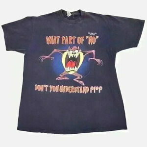 Vintage Tasmanian Devil Shirt L Blue 90s Taz Warner Bros Cartoon Promo Florida